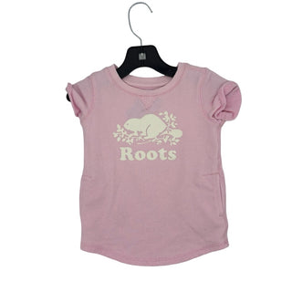 Roots Pink logo dress, 6-12 months