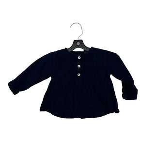 Bonton Navy shirt w/buttons, 12 months