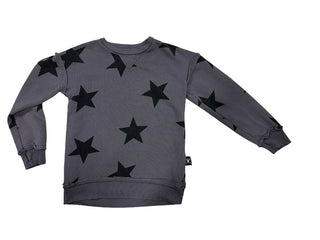 Nununu grey crewneck with stars, 4-5 years