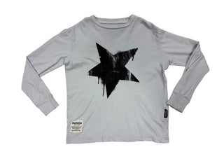 Nununu light grey longsleeve with star, 6-7 years