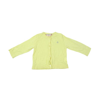 Bonpoint Yellow cardigan w/ silver cherry, 6 months