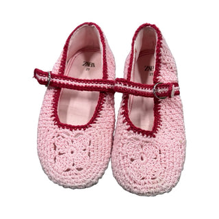 Zara Pink crochet flats, Eu 27