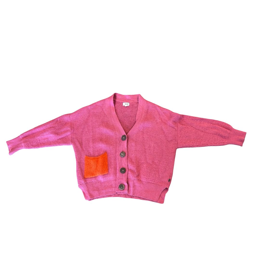 Oeuf Pink Knit Cardigan, 6-7 years
