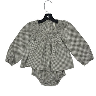 Rylee + Cru Green dress w/bloomers, 6-12 months