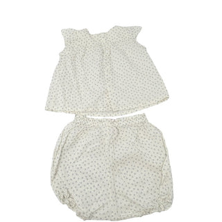 Bonpoint Cream set with blue and grey florals, 6 months