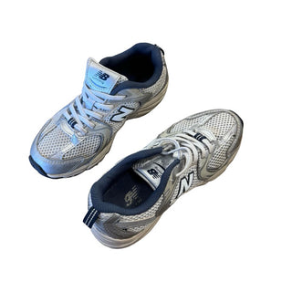 New Balance Little Kids' 530 Sneakers in White/Navy, 1 big kid