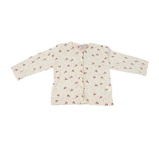 Bonpoint Cream classic cherry cardigan, 6 months