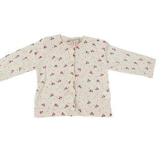 Bonpoint Cream classic cherry cardigan, 6 months