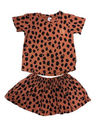 Hux Tee and Skirt Cheetah Set, 4 years