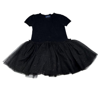 Ralph Lauren Black knit dress with tulle, 2 years
