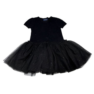 Ralph Lauren Black knit dress with tulle, 2 years