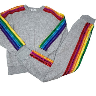 Lola & The Boys Rainbow sparkle sweat set, 8 years