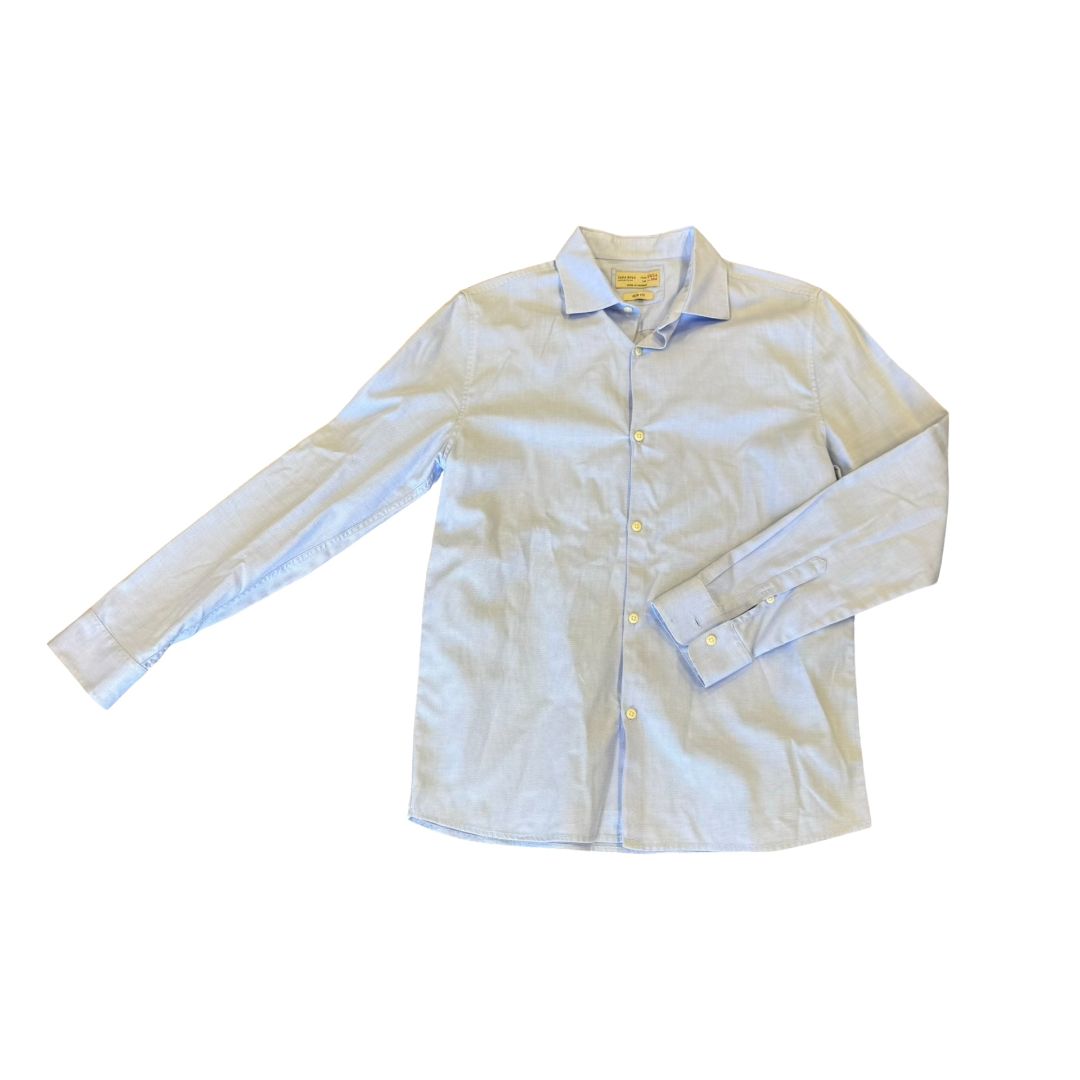 Zara slim fit blue dress shirt, 13-14 years
