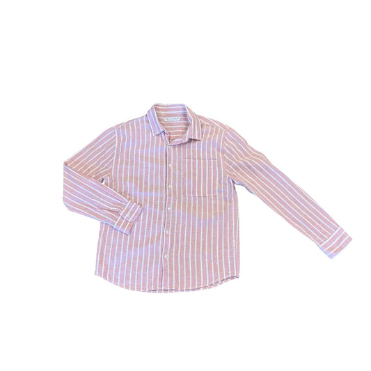 Zara salmon strip dress shirt, 11-12 years