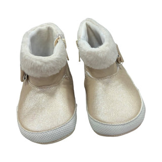 Mayoral Champagne booties w/bows and faux shearling, Euro 17 little kid