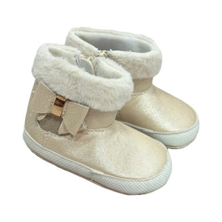 Mayoral Champagne booties w/bows and faux shearling, Euro 17 little kid