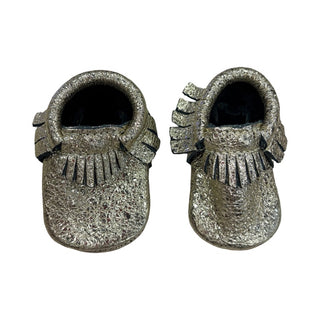 Freshly Picked Metallic gold leather moccasins, 1 little kid
