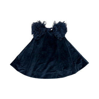 Mayoral Navy velvet dress w/tulle shoulders, 2 years