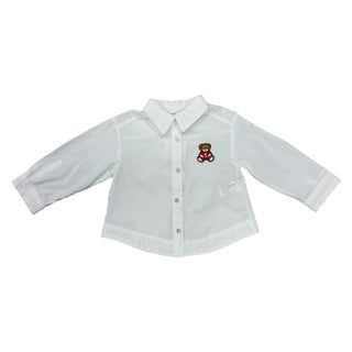 Zara White Button Down with bear, 4 years
