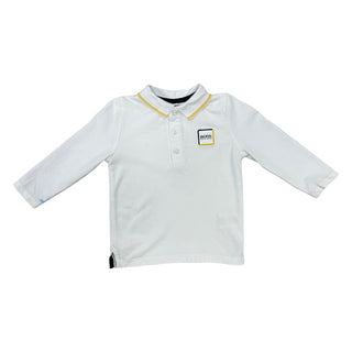 Hugo Boss White collared shirt with yellow and black details, 2 years