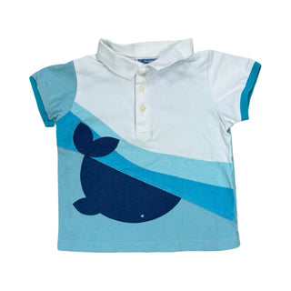 Jacadi White collar tee with whale, 36 months