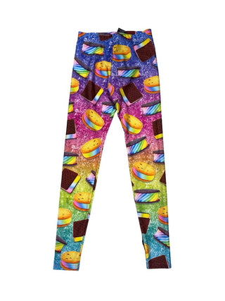 Terez Ice Cream Sandwich Rainbow Leggings - New With Tags, XL