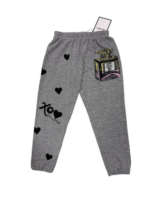 Lauren Moshi Grey Sweatpants with Perfume Bottle Graphic - New With Tags, 6 years
