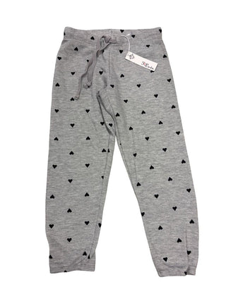 T2 Love Super Soft Grey Sweatpants with Black Hearts - New With Tags, 14 years