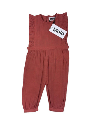 Molo Autumn Berry Ruffle Sleeve Jumpsuit, 9 months