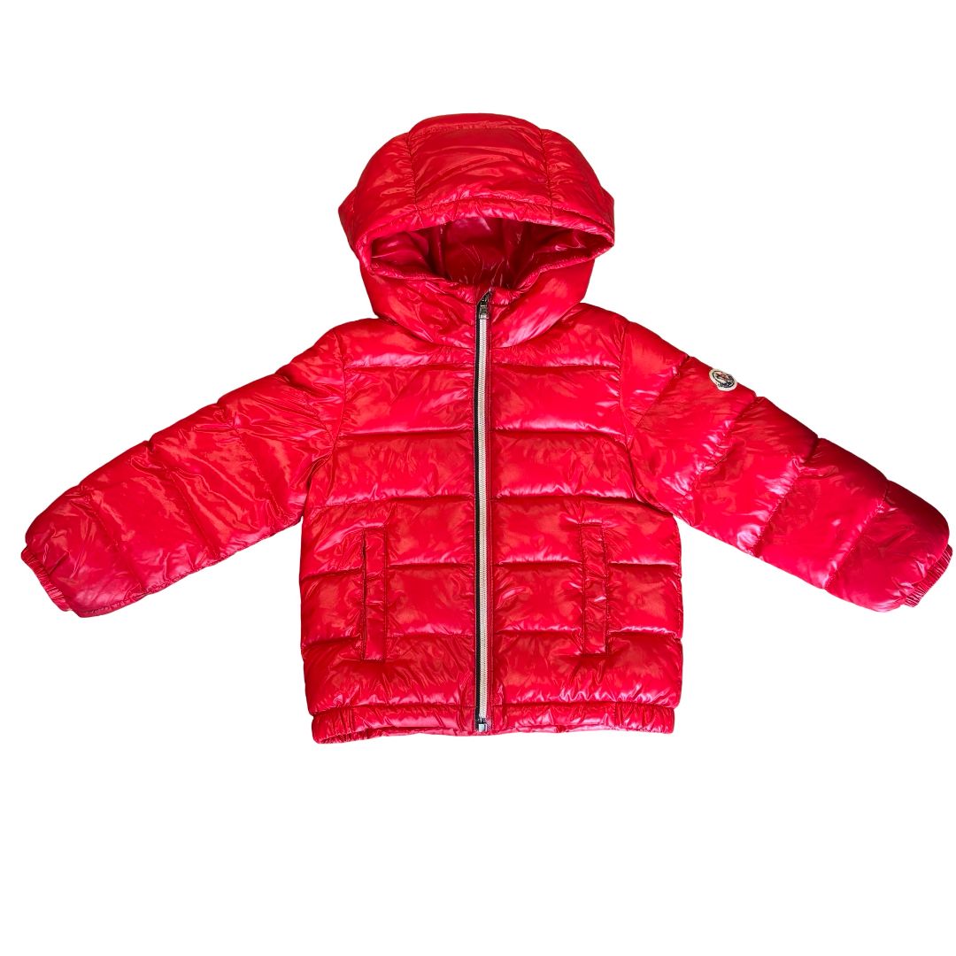 Moncler red puffer, 2 years