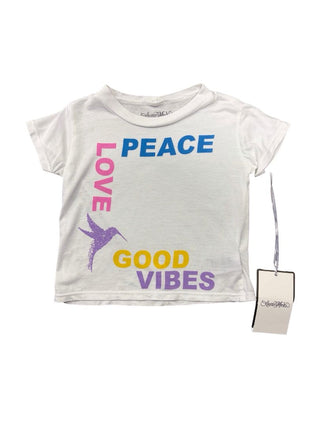 Lauren Moshi "peace and love" white tshirt, new with tag, 12-18 months