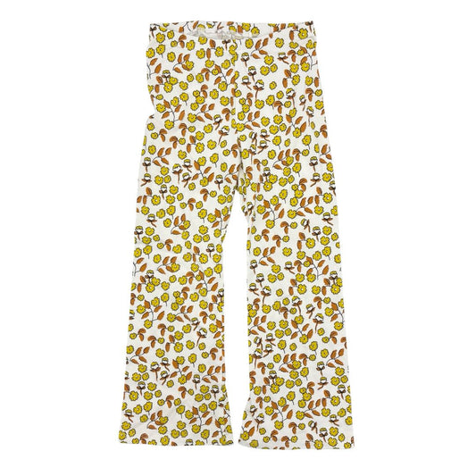 Mini Rodini flaired yellow flower pants, 5-7 years