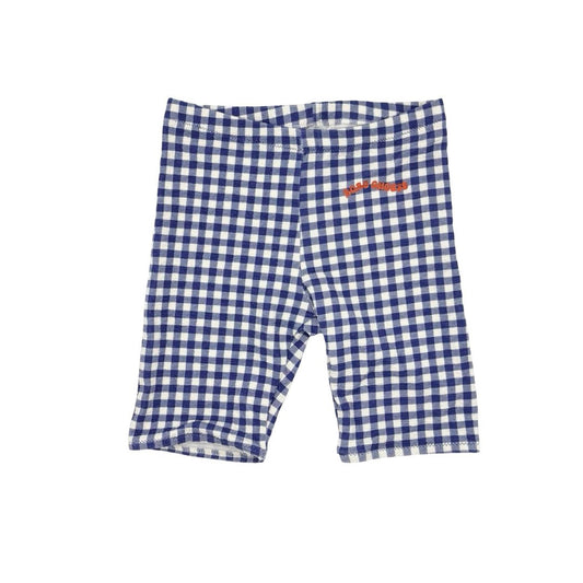 Bobo Choses blue gingham bike shorts, 8-9 years