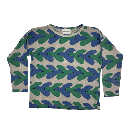 Bobo Choses blue/green duck long sleeve, 6-7 years