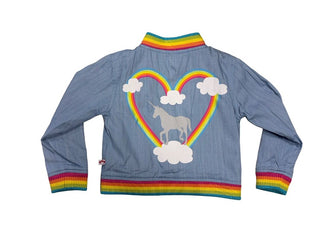 Appaman medium blue bomber with rainbow, new with tag, 2 toddler
