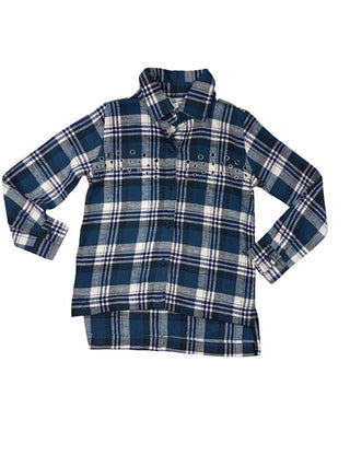 Flowers by Zoe flannel shirt with graphic on back, new, 4 years
