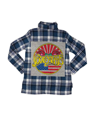 Flowers by Zoe flannel shirt with graphic on back, new, 4 years