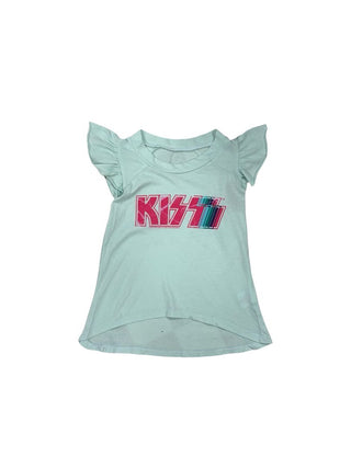 Rowdy Sprout Turquoise "KISS" tshirt, new, 10 years