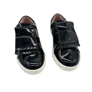 Jacadi Girls Tennis SHoes w/removable tongue black gloss, euro 31 little kid