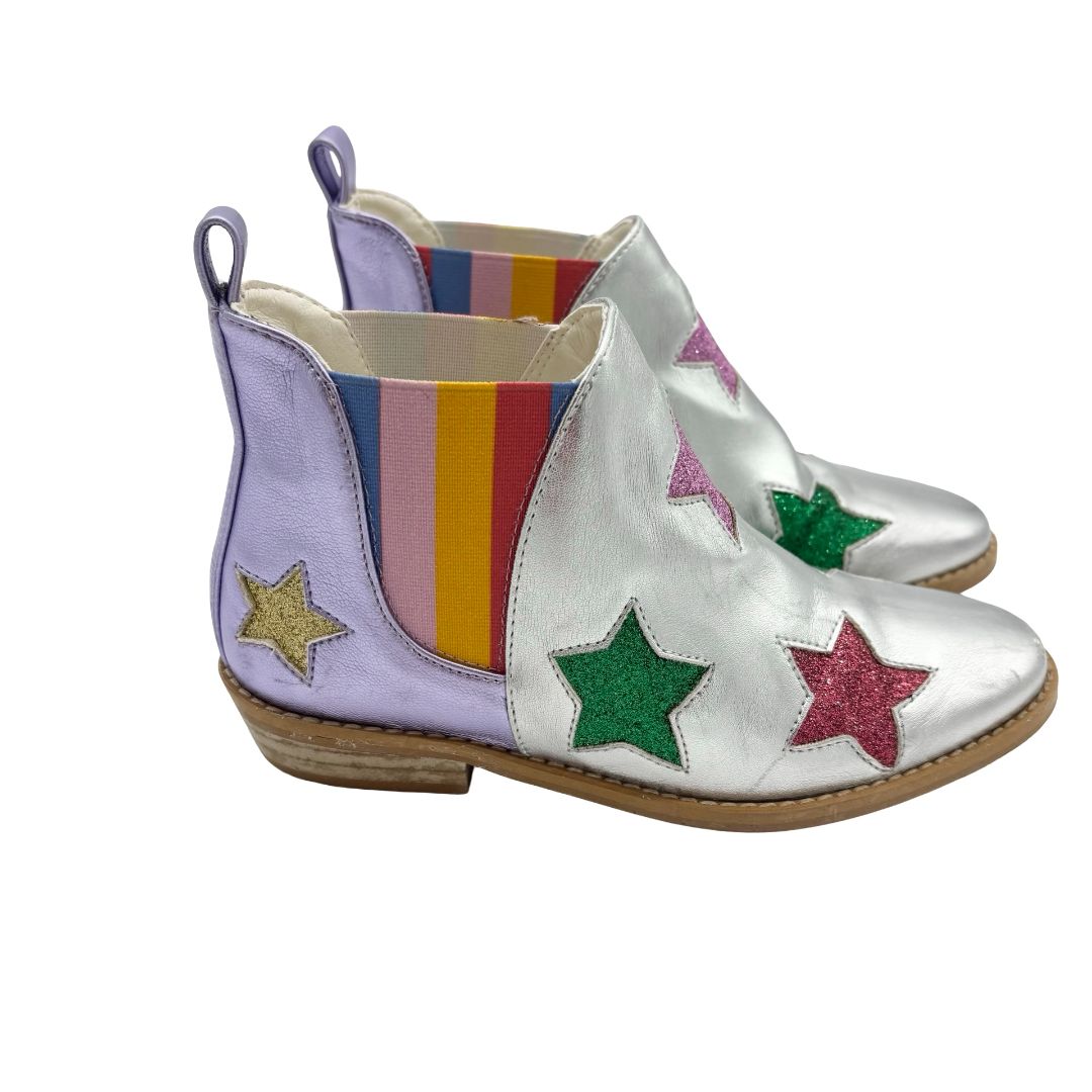 Stella McCartney Metallic Stella Star Ankle boots, euro 31 big kids