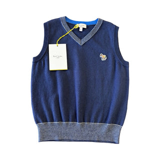 Paul Smith New w/tags navy knit vest w/zebra, 8 years