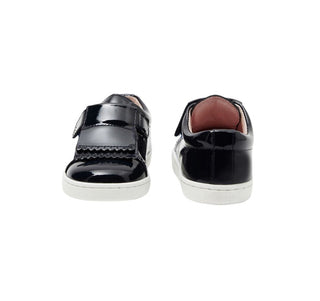 Jacadi Girls Tennis SHoes w/removable tongue black gloss, euro 31 little kid