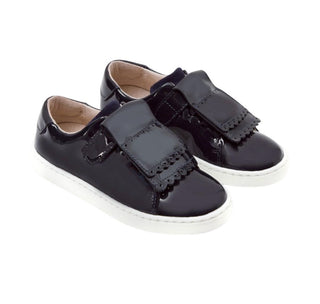 Jacadi Girls Tennis SHoes w/removable tongue black gloss, euro 31 little kid
