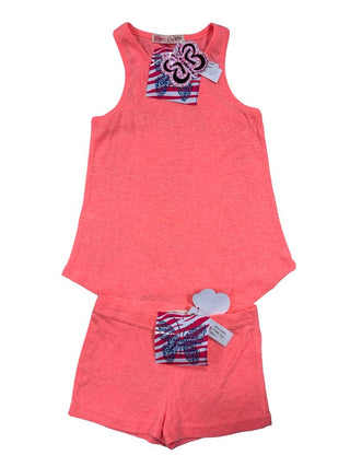 Ragdoll & Rockets Neon Coral Pink Shorts and Tank Set - New With Tags, 7 years