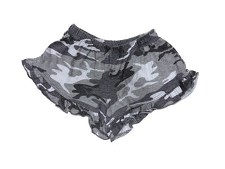 So Nikki Grey Camo Ruffle Sweatshorts, 7-8 years