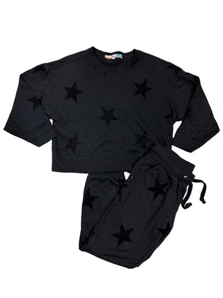 Vintage Havana Black and Velvet Star Sweat Set, XL/16 years