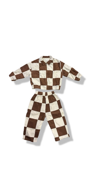 Rylee + Cru Checker Bomber jacket and pants set, 2-3 years
