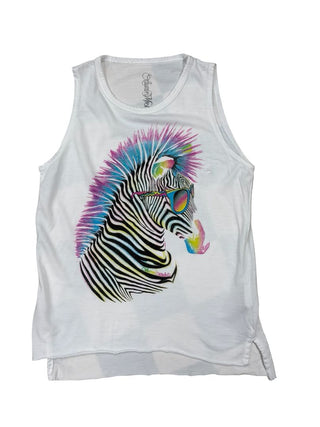 Lauren Moshi Zebra Graphic White Tee, 4 years