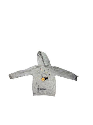 Moschino Gray Music Logo Hoodie, 4 years