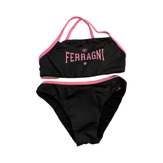 Chiara Ferragni Black bikini with pink details, 4-5 years